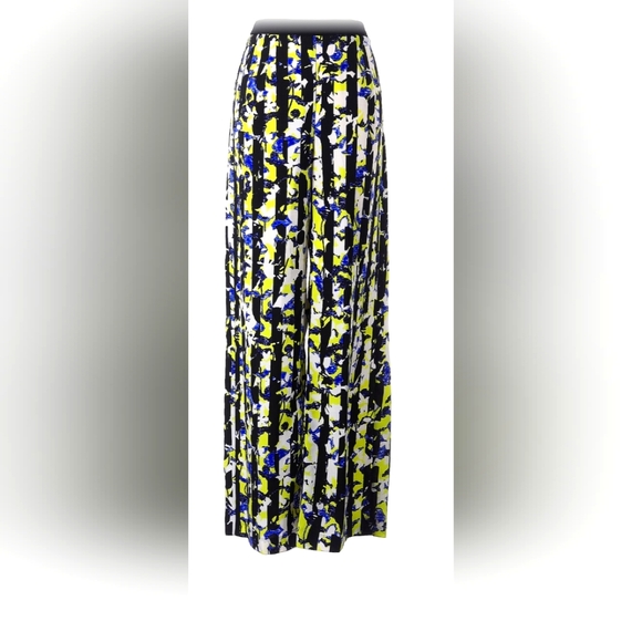 Peter Pilotto for TargetSize 8 Casual Pants Wide Leg Black Yellow Blue - Picture 1 of 3